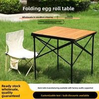 Table pliante d'extérieur, portable, légère, en aluminium, durable, rectangulaire, pour camping, barbecue, voyage en voiture, mobilier d'extérieur