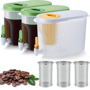 เครื่องทำกาแฟเย็นแบบโฮมเมด DIY ขนาด 1 แกลลอน พร้อมที่กรองสแตนเลสแบบละเอียดพิเศษ สำหรับทำเครื่องดื่มผลไม้และน้ำเย็น - Product Image 1