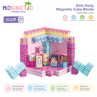Bloques de Construcción Magnéticos de Princesa para Fiestas de Niñas, Juego de Juguetes Educativos STEM de Construcción DIY para Niños, Cubo Magnético para Niñas, Regalo