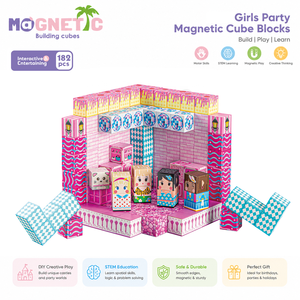 Bloques de Construcción Magnéticos de Princesa para Fiestas de Niñas, Juego de Juguetes Educativos STEM de Construcción DIY para Niños, Cubo Magnético para Niñas, Regalo - Product Image 3