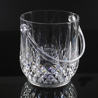 Seau à glace en plastique PS transparent acrylique pour bar KTV, usage spécial, design minimaliste moderne, capacité 1,3 L