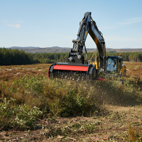 Broyeur forestier hydraulique haute performance pour excavatrice de 3 à 22 tonnes avec moteur et boîte de vitesses pour le défrichement et le déchiquetage d'arbres