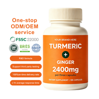 105 Capsules de Mélange Botanique Curcuma Gingembre, Extrait Multi-Plantes, Complément Alimentaire, Bouteille et Étiquette Personnalisées, Vente en Gros