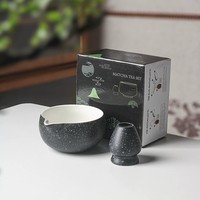 Bol à Matcha Gros Ventre Personnalisé Chawan et Support Matcha Set avec Boîte Cadeau