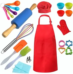 Set di pentole per bambini in silicone, set da cucina per bambini e set da forno personalizzato per borse da pasticceria per strumenti per decorare torte per ragazze