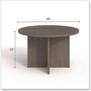 โต๊ะประชุมทรงกลมวอลนัทขนาด 48 นิ้ว รุ่น Alera Seville Modern สำหรับใช้ในสำนักงานหรือโรงแรม เฟอร์นิเจอร์สำนักงานไม้ - Product Image 5