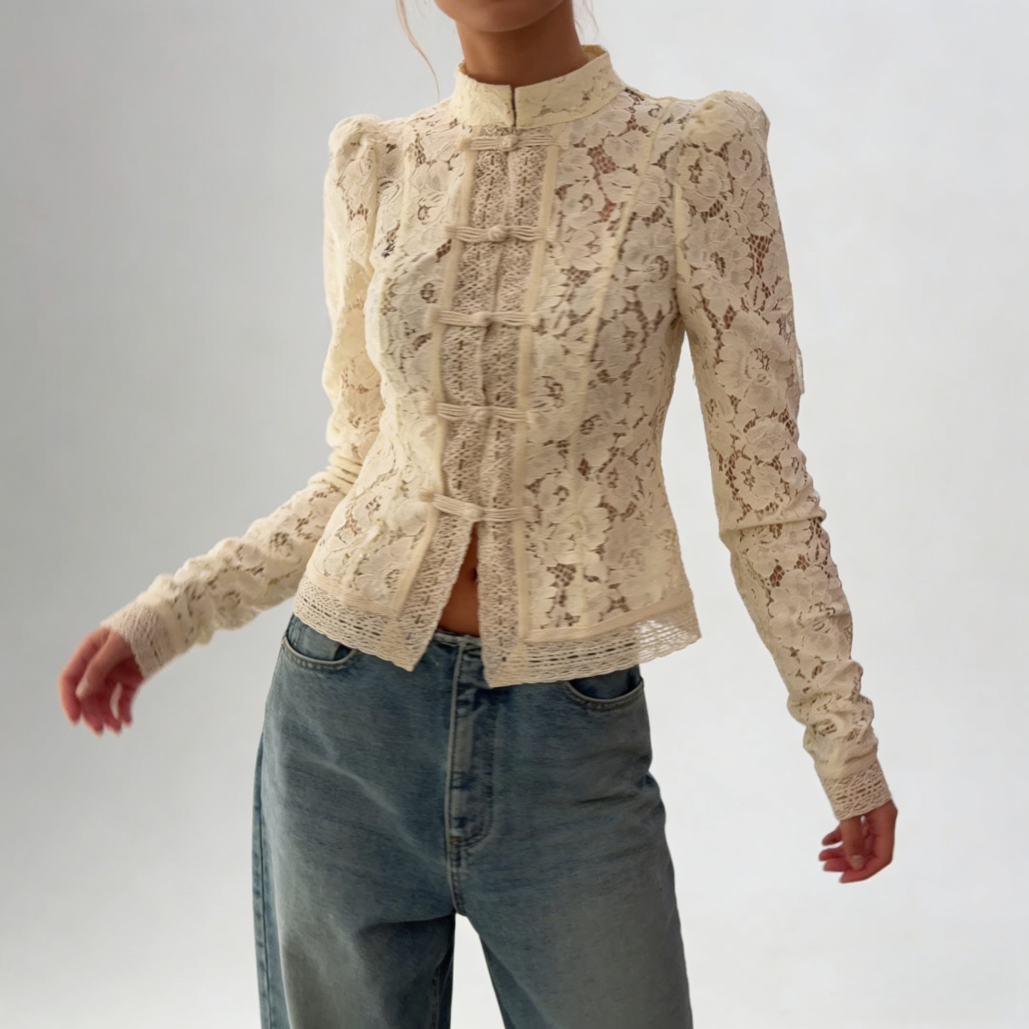 トップス Eaphi / SWITCHING LACE PEPLUM TOPS cn59384871.jpg