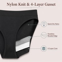Culottes menstruelles réutilisables, alternative aux culottes menstruelles jetables, sous-vêtements menstruels jetables, 4 couches, anti-fuites, en nylon