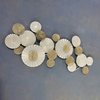 Décoration murale moderne de luxe en fer forgé pour salon, plateau blanc pour l'occasion Diwali, adapté aux hôtels