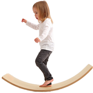 Planche d'équilibre en bois Montessori LM KIDS, portable, multifonctionnelle, pour le surf, l'entraînement physique, la planche à bascule, le yoga pour bébés, planche courbe - Product Image 1