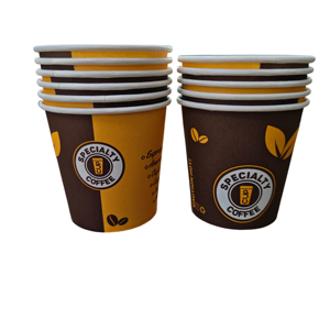 Gobelet en papier biodégradable de qualité alimentaire à usage unique, grande capacité (4 oz), à paroi simple, avec logo personnalisé imprimé pour les fêtes - Product Image 1