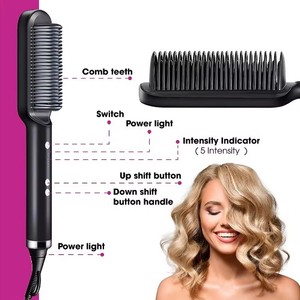 Brosse lissante personnalisée, Lisseur professionnel, <span class=keywords><strong>Fer</strong></span> <span class=keywords><strong>à</strong></span> boucler nouveau style, Peigne <span class=keywords><strong>à</strong></span> boucler double usage - Product Image 3
