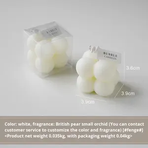 Petite bougie parfumée en cire de soja artisanale en forme de bulle, mignonne, multi-parfumée, moderne, pour anniversaire, Saint-Valentin - Product Image 6