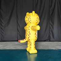 Costume de mascotte gonflable Léopard Jaune en tissu Oxford pour adulte, tenue de personnage de dessin animé pour événements et défilés