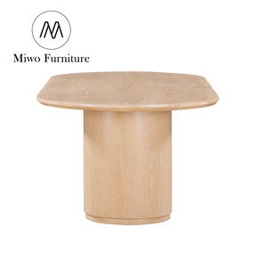 Meubles contemporains en noyer <span class=keywords><strong>vintage</strong></span> pour restaurant, ensemble <span class=keywords><strong>de</strong></span> table à manger en bois pour <span class=keywords><strong>8</strong></span> à 10 personnes et <span class=keywords><strong>chaises</strong></span>, table à manger ovale antique - Product Image 6