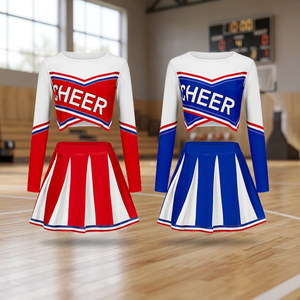 Costumes de pom-pom girl fantaisie pour adultes et jeunes filles, impression numérique, en Spandex et Polyester, ensemble uniforme de compétition pour le sport et le football - Product Image 3