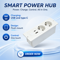 Prise de bureau/canapé intégrée 5V 2.1A ABS AU Standard Power USB A + C Prise de charge Hôtel/Bar/Salle de réunion 5A Courant nominal 2 US/EU