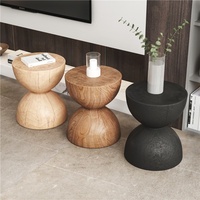 Tabouret de jetée en bois massif de style scandinave Table d'appoint en forme de bûche avec siège en tissu Ornement de souche d'arbre Salon Chaise confortable