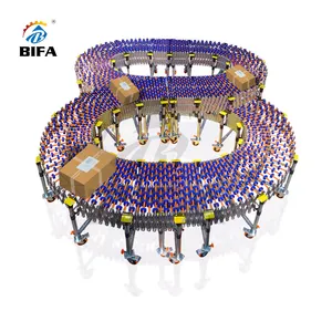BIFA 360 Degree Flexible Plastic Galvanized Durable Extension Gravity Unload Skate Wheel Conveyor