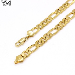 18K 금도금 피가로 링크 체인 2.5/3.0/4.0/5.0/6.0mm 폭 다양한 스타일의 섬세한 것부터 굵은 것까지 남성용 스테이트먼트 목걸이 힙합 패션 - Product Image 5