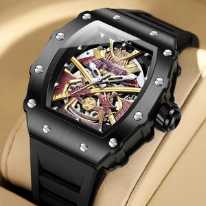 Montres mécaniques automatiques Drioshipping pour hommes, étanches, de luxe, avec bracelet en silicone, montre de sport - Product Image 5