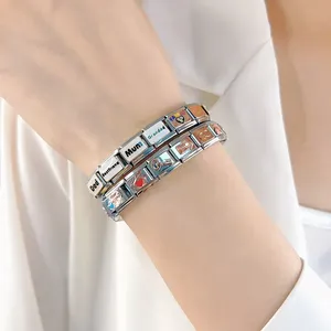 Hapiship Original Daisy Dream <span class=keywords><strong>Dad</strong></span> Mum Sister Family Charm Enlaces italianos Fit 9mm Pulsera Fabricación de joyas de acero inoxidable DJ310 - Product Image 3