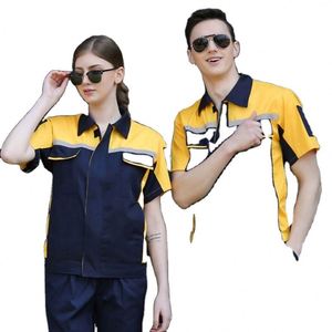 Custom Logo Spring New Fashion Stock Men Worker Short Sleeve Shirts Breathable Outdoor Safe Overalls Casual Solid Engineering - Product Image 4