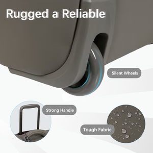 Reistas met schoenencompartiment, waterdicht, groot, met stille wielen, zachte handgreep en slot voor zakenreizen - Product Image 2