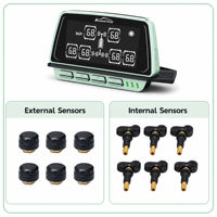 Kit Sensor Eksternal TPMS Truk Nirkabel 6 Roda, Monitor Tekanan dan Suhu Ban dengan Layar untuk Armada Van