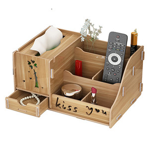 Multifunctional tissue box, desktop tissue box, living room <b>remote</b> <b>control</b> storage organizer, creative student dormitory tissue - Product Image 5