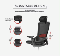 Chaise de bureau ergonomique de luxe à dossier haut avec accoudoir 4D Chaise de patron en maille de conception haut de gamme confortable Chaise de gestionnaire UE/LAIAN