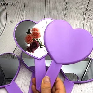 개인 라벨 로고 핑크 보라색 화장품 거울 포켓 휴대용 도매 거울과 정사각형 별 모양 메이크업 거울