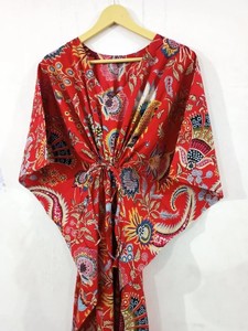 <b>Long</b> Floral Print <b>Kaftan</b> Dress for Women Relaxed Fit Boho Style Gathered Drawstring Waist Casual Wear Outfit - Product Image 6