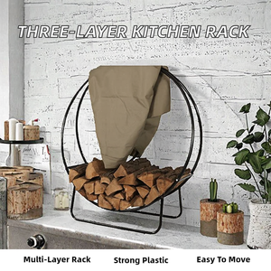 Popular Wholesale <b>Plastic</b> Single Non-Folding Heavy Duty Multifunction Kitchen Storage Rack Bookshelf Mobile Fruit Vegetable - Product Image 2