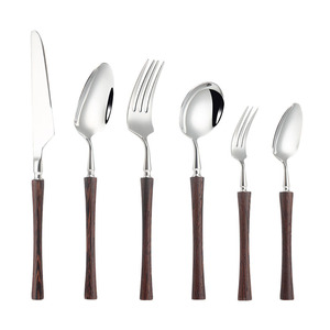 Small Waist 18/10 Stainless Steel Western Cutlery Set <strong>Pau</strong> Ferro Handles Thick-Style Hotel Dessert Knife Fork Spoon Set - Product Image 5