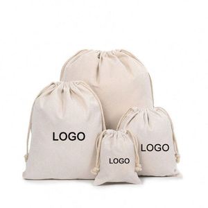 Promotional Custom Logo Cotton Fabric <b>Cloth</b> Shoe <b>Dust</b> Packaging Bag Drawstring Bag - Product Image 5