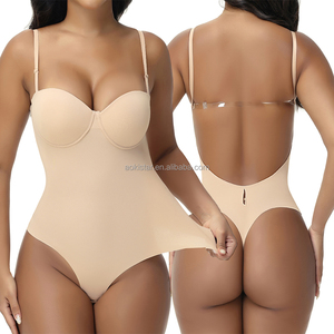 Sexy T-shaped Crotch <strong>Backless</strong> Halter Shaper <strong>Bodysuit</strong> One-Piece Corset Cinching Chest-Supporting <strong>Underwear</strong> Made of Spandex Nylon - Product Image 1