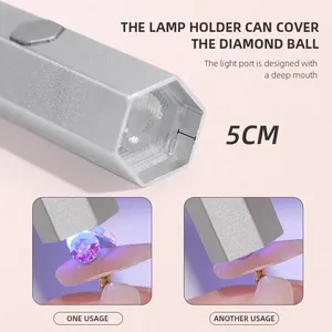 Mini lampe UV LED portable pour ongles, sèche-ongles rechargeable pour le durcissement du vernis gel avec écran, machine de manucure - Product Image 6