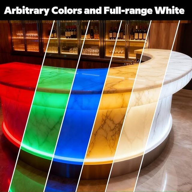 Raymates Multi Size Available RGB Colorful App Control Decorative ultra Thin Flat Backlit Surface Wall Onyx Bar Led Sheet Light