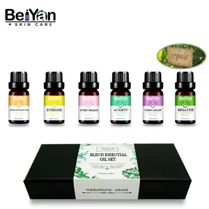Wholesale Natural Plant Extract Blend Essential Oils Set 6 Pack for Air Diffuser Anxiety Good Sleep Mind Relaxation Mood Calming