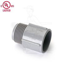 Adaptador Macho de PVC Eléctrico con Conector de Plástico Estándar, Marca PST, PTA-075*, Gris, para Conexión de Tuberías de PVC