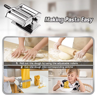 180 rouleau pâtes Maker 9 réglages d'épaisseur réglables 2-en-1 nouilles fabricant rouleaux Cutter argent Spaghetti pâtes outils