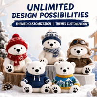 Pabrik Boneka Beruang Kutub Pesanan Grosir Langsung dari Pabrik Produsen Boneka Desain Kustom Logo Kustom Grosir Hewan Boneka