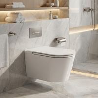 S030 Articles sanitaires : Ensemble WC suspendu mural avec cuvette de couleur personnalisable et réservoir encastré