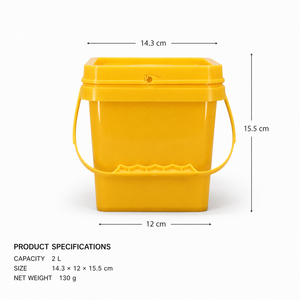 Seaux carrés en plastique pour le stockage de lessive en poudre, disponibles en 1L, 2L, 3.5L, 6L, 8L, 10L, 12L, 16L, 20L, <span class=keywords><strong>30L</strong></span> - Product Image 2