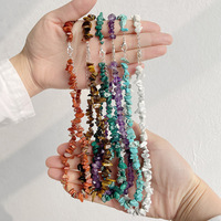Nouvelle Tendance Mode Vintage Pierres Précieuses Naturelles Turquoise Amy Rose Quartz Pierre Œil de Chat Plaqué Or Lettres Chaînes Faites à la Main Cadeau