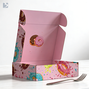 Boîte en papier pour emballage alimentaire de beignets, impression numérique personnalisée avec logo, qualité alimentaire, design élégant - Product Image 3