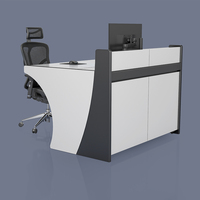 Console de contrôle moderne pour salles de contrôle aérien et bancaires/institutions financières, mobilier de diffusion en acier/bois