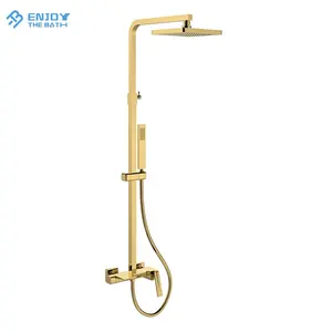 Wholesale Price Bathroom Shower Set Chrome Plated Single Handle Brass Faucet Rain Shower Head