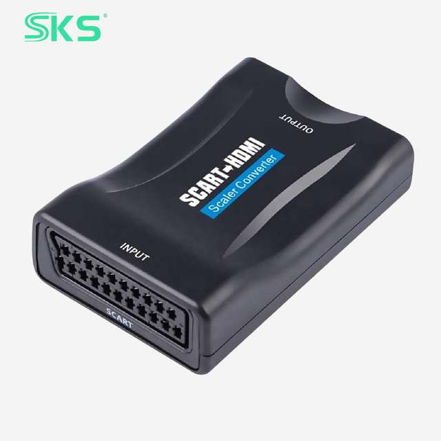 Scart to HDMI Converter 1080P Scaler Adapter Support PAL NTSC for Old DVD Set Top Box Game Console to HD TV Monitor
